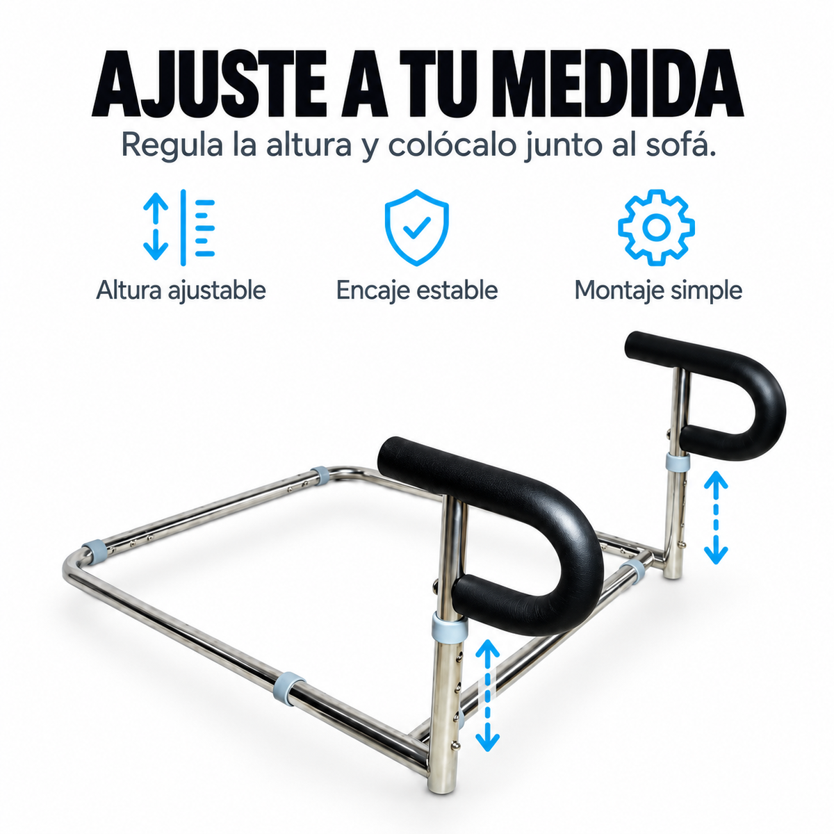 Soporte de apoyo regulable para personas mayores